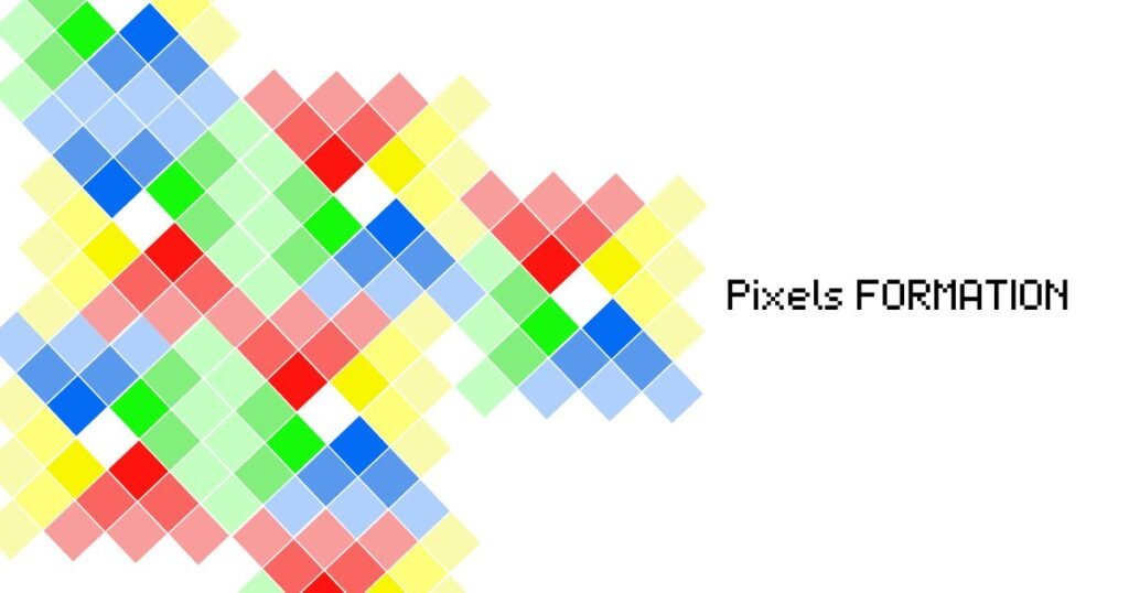 Fond d'écran pixelisé avec le logo pixels FORMATION / Pixels FORMATION